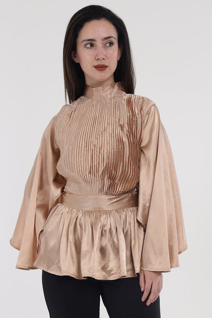 Champagne pleated top