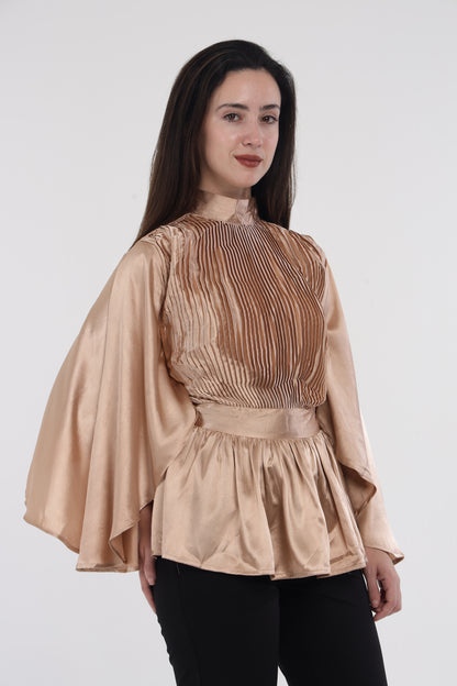 Champagne pleated top