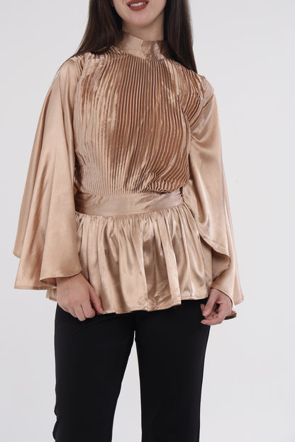 Champagne pleated top