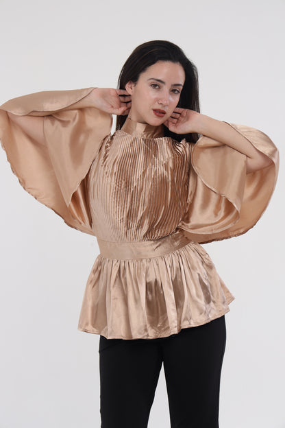 Champagne pleated top