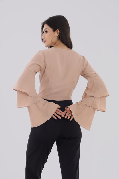 Beige Summercool Layer Sleeve Top