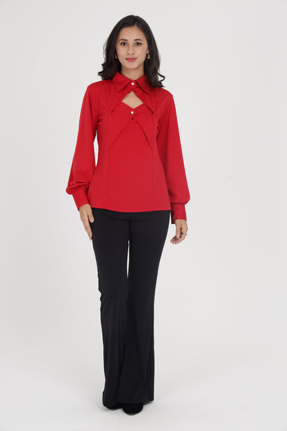 Red Two Collared Shirt