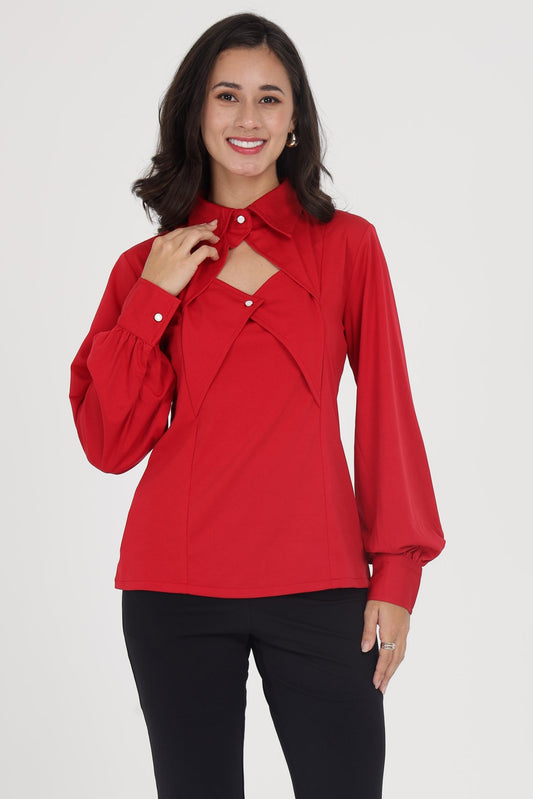 Red Two Collared Shirt
