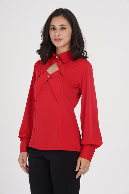 Red Two Collared Shirt