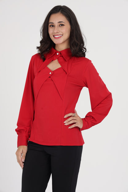 Red Two Collared Shirt