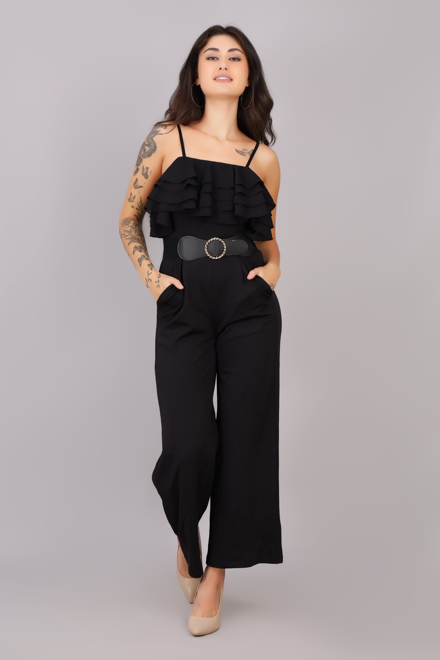 Black Frill Jumpsuit