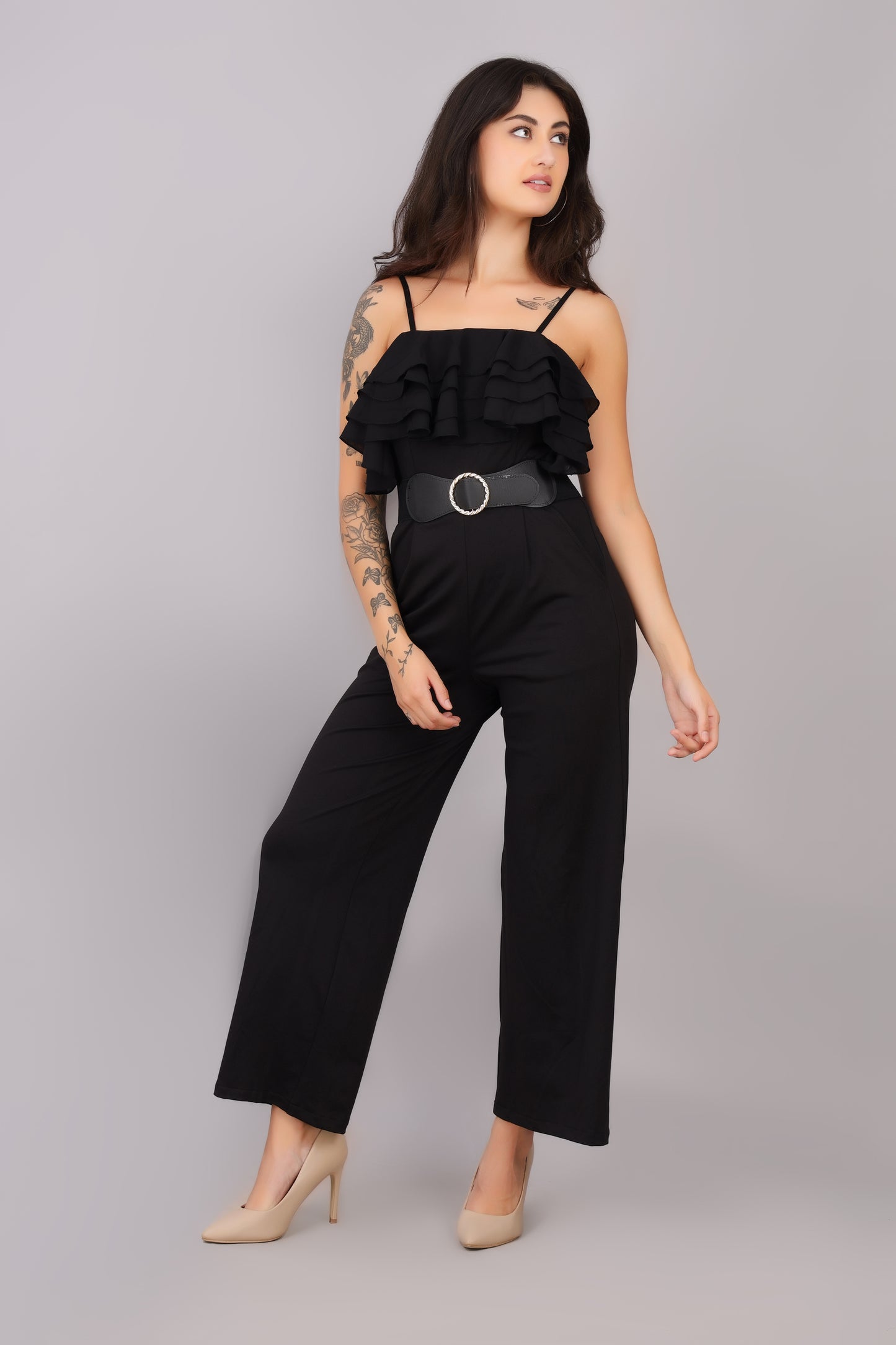 Black Frill Jumpsuit