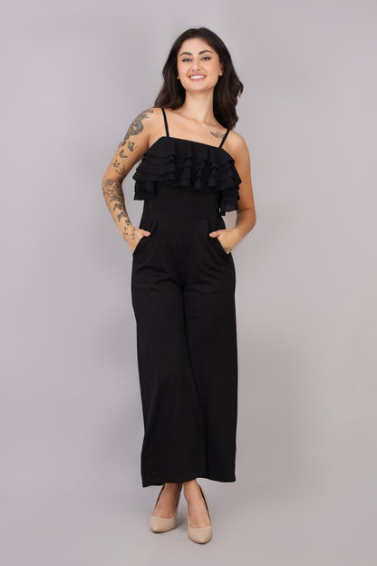 Black Frill Jumpsuit