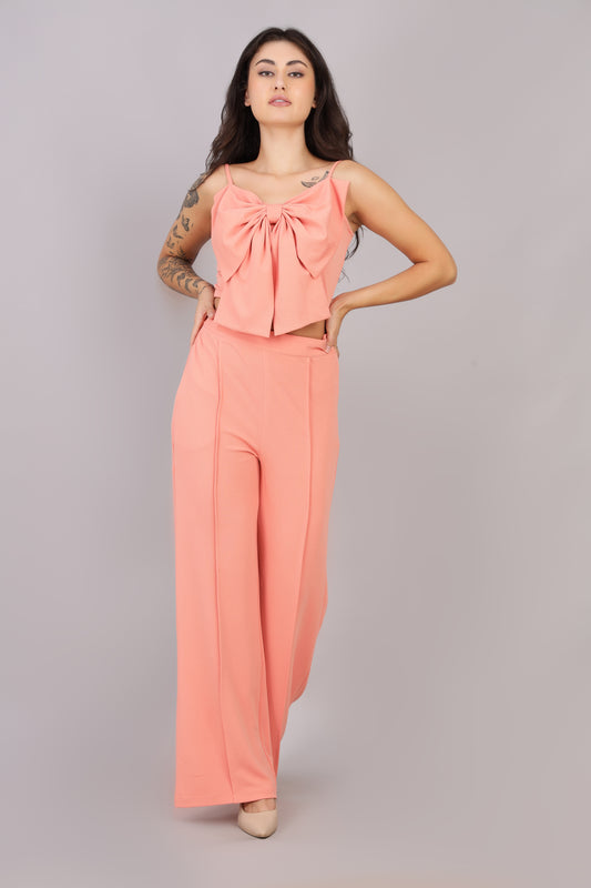 Peach Bow Co-ord Set