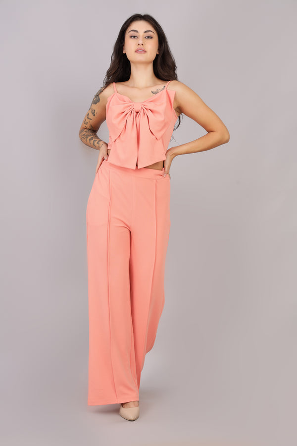 Peach Bow Co-ord Set