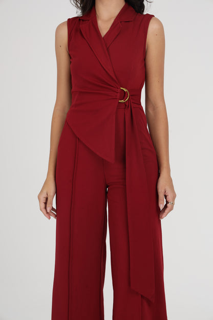 Chic Maroon Jumpsuit