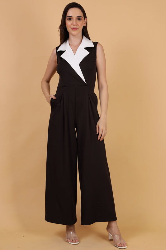 Black & White Collar Jumpsuit