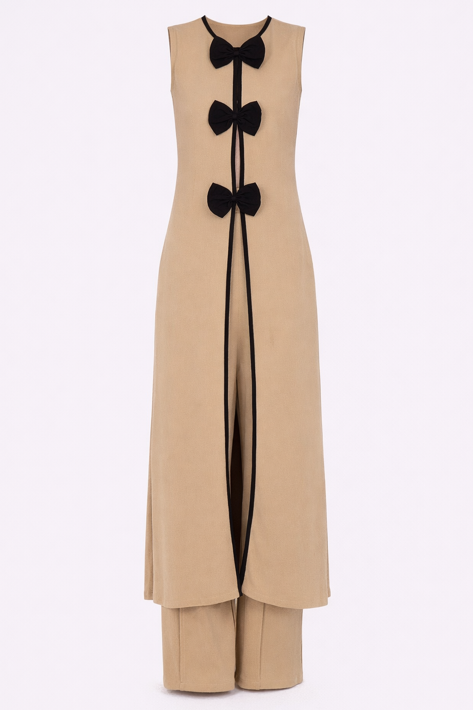 Beige Bow Co-ord Set