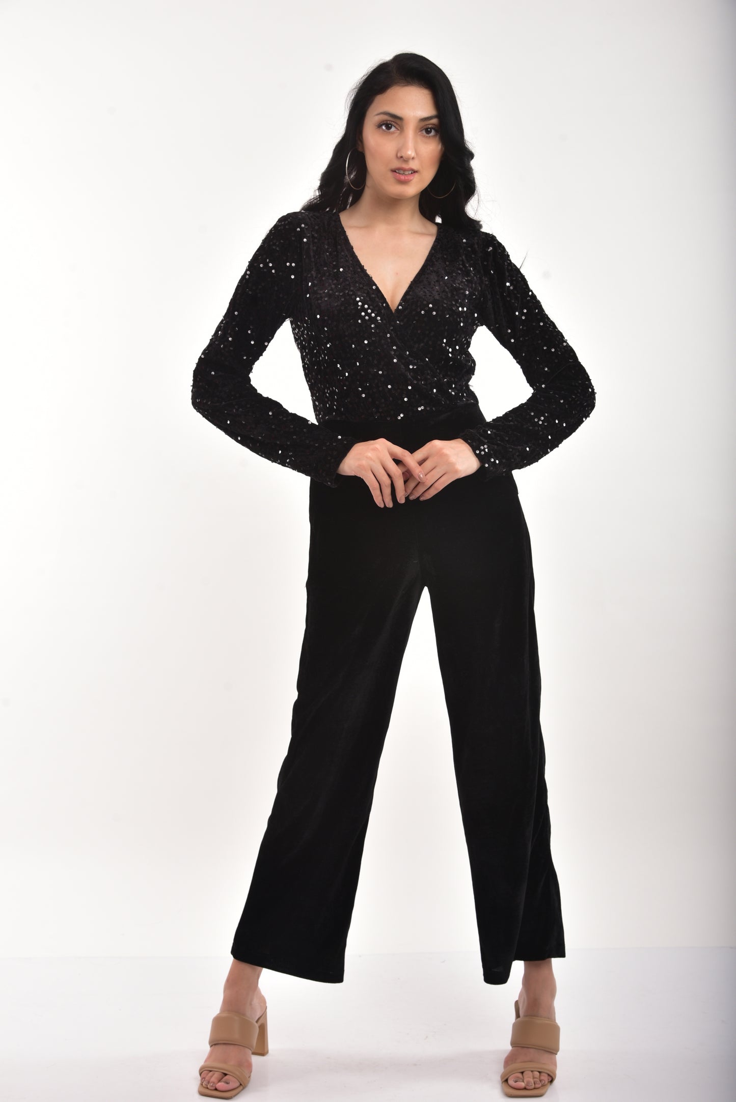 Black Sequin Jumpsuit