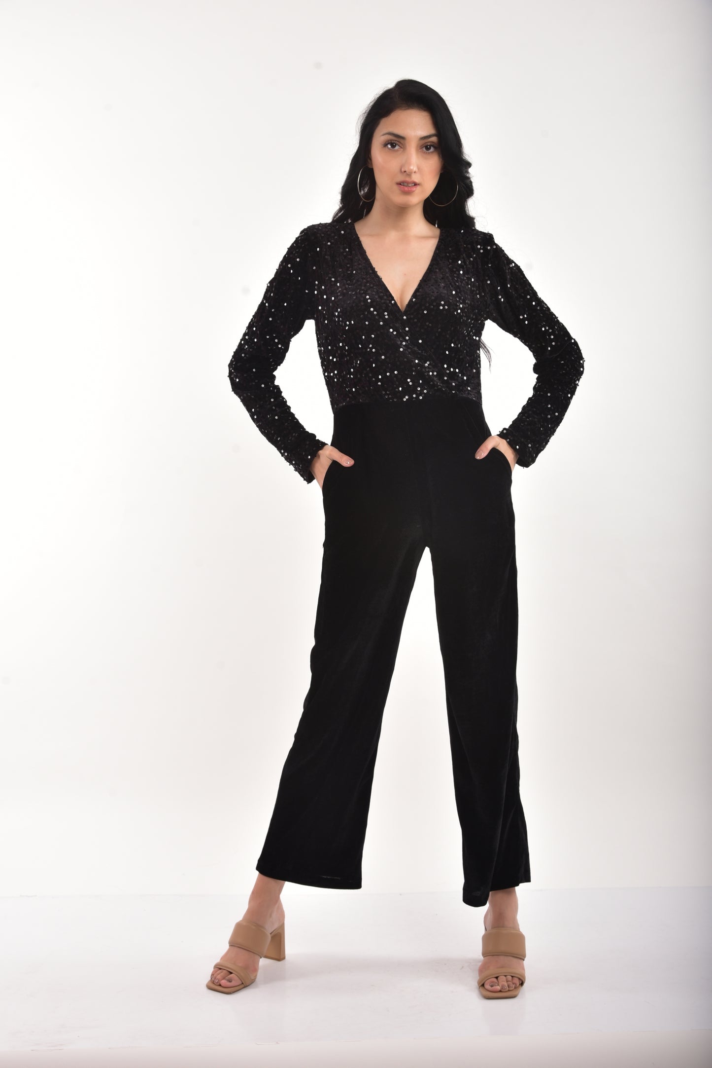 Black Sequin Jumpsuit