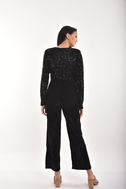 Black Sequin Jumpsuit