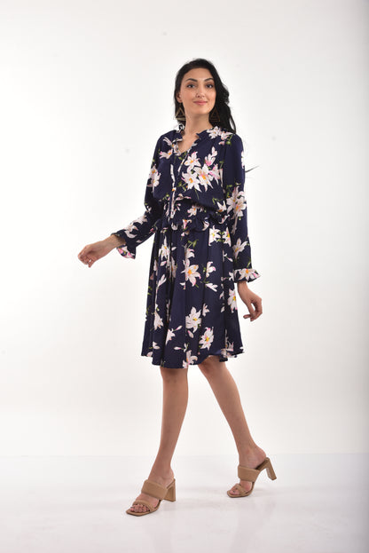 Blue Floral Print dress