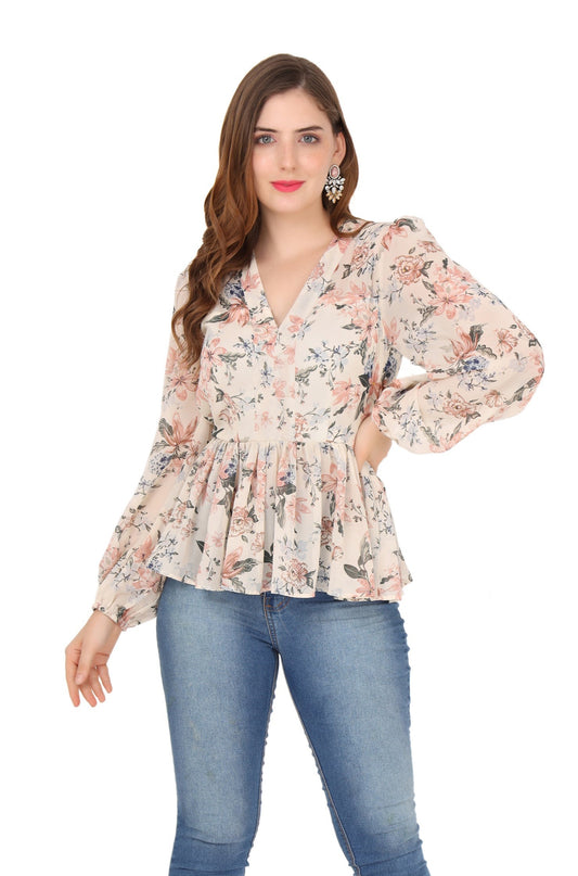 Floral georgette Print Top