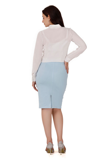 Blue Office Skirt