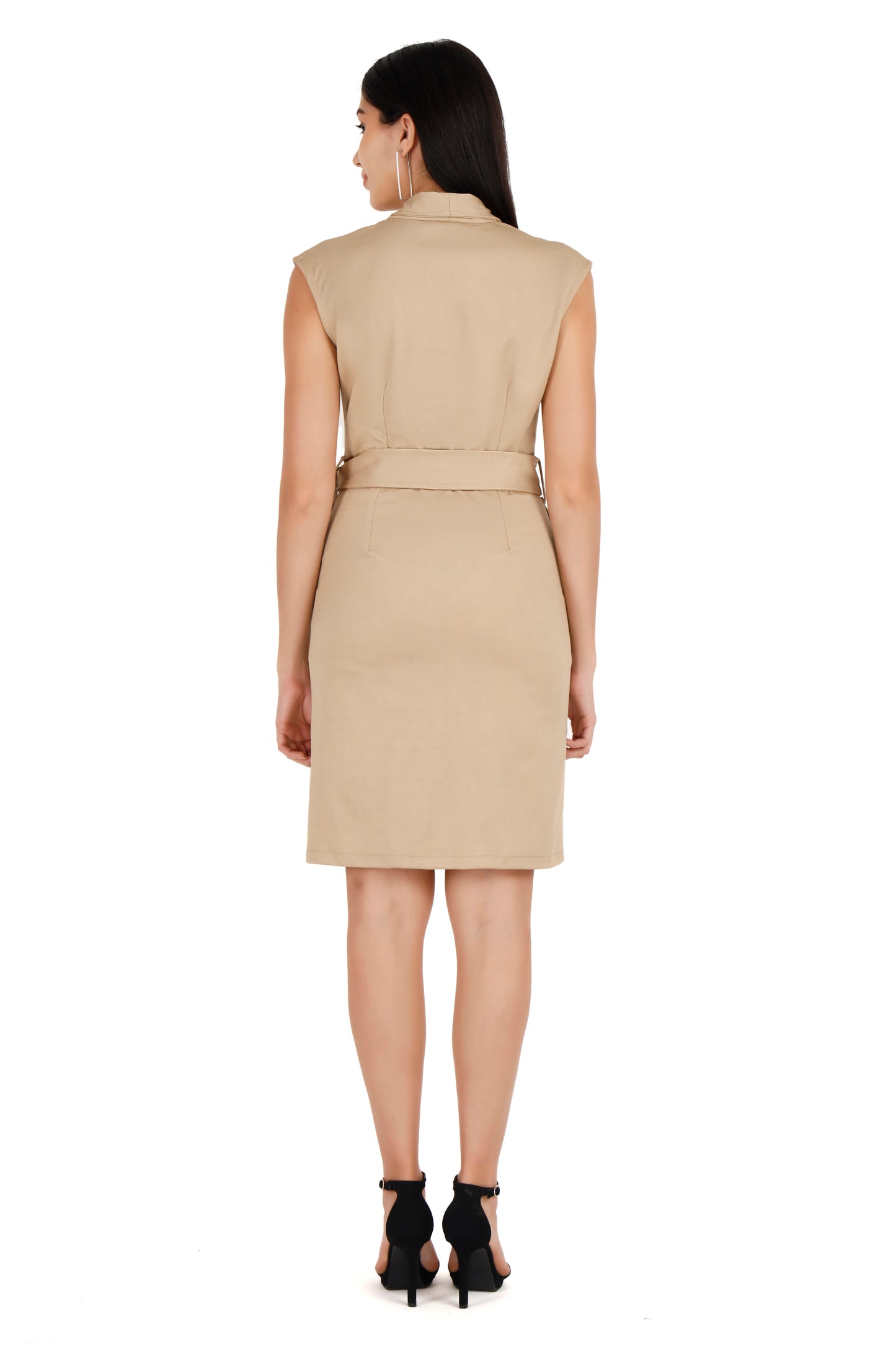 Beige Office Dress