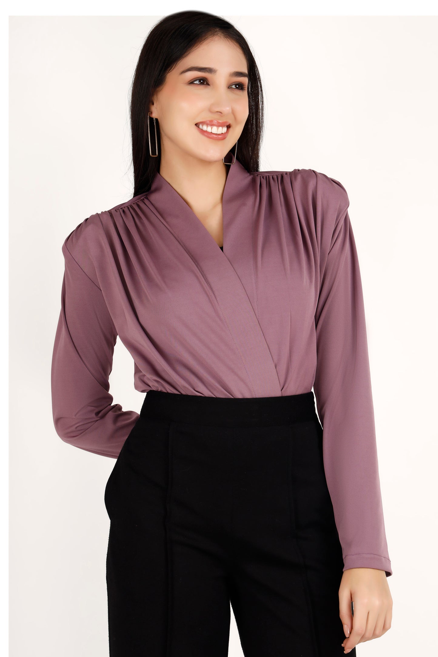 Purple shoulder Padded top