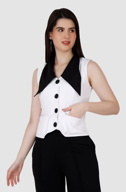 Black and white Vest