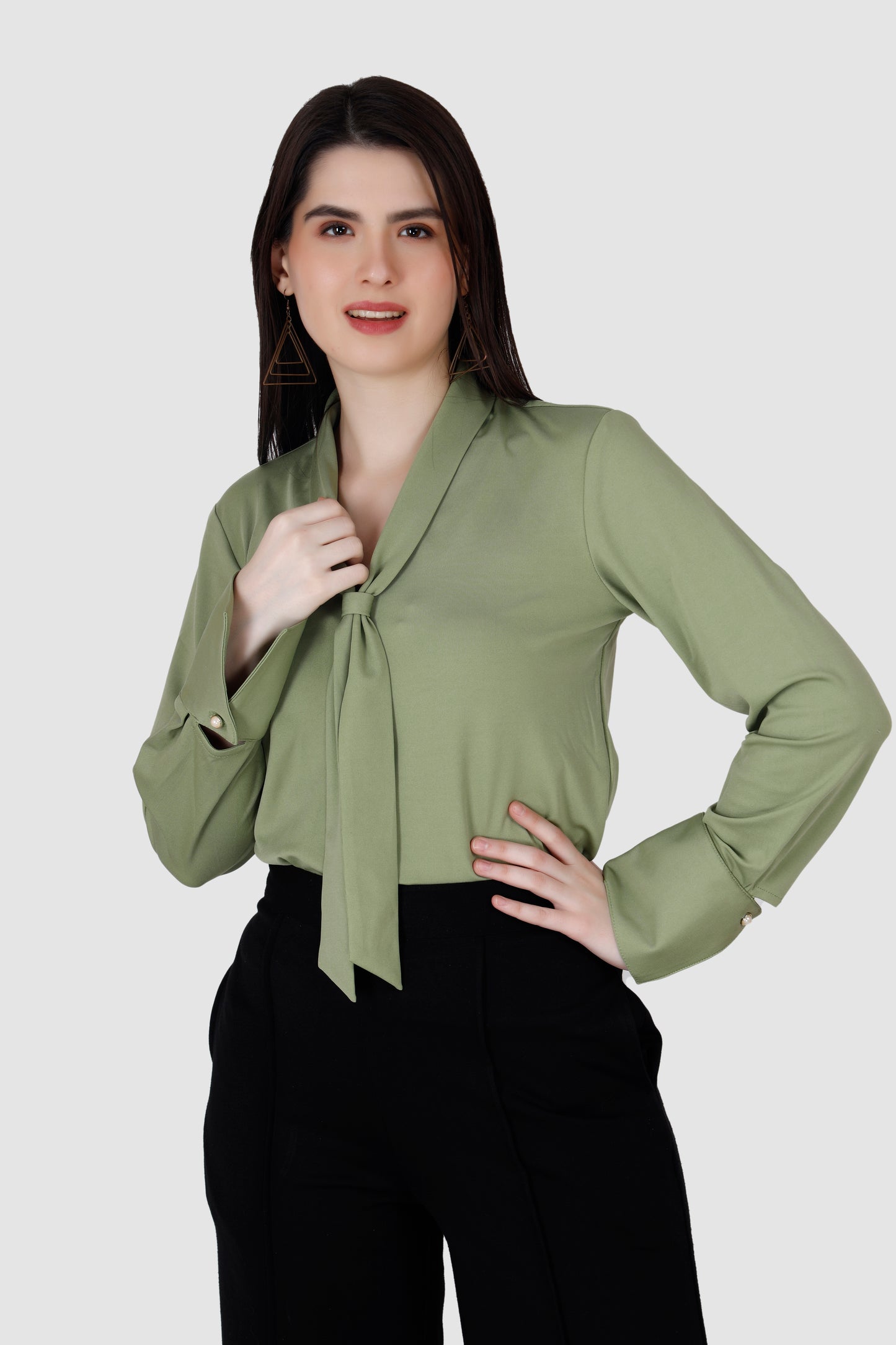 Green Front tie top