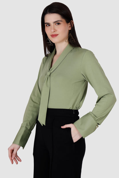 Green Front tie top