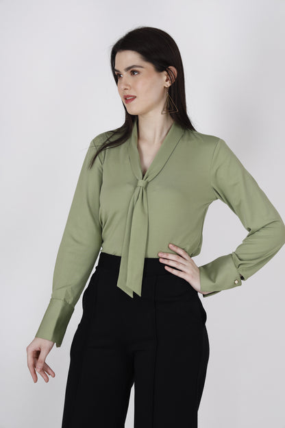 Green Front tie top