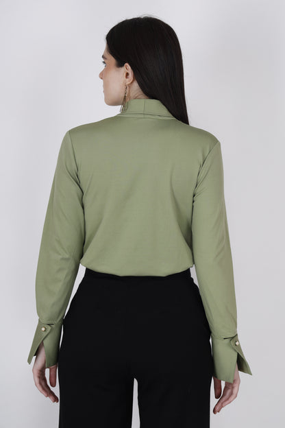 Green Front tie top