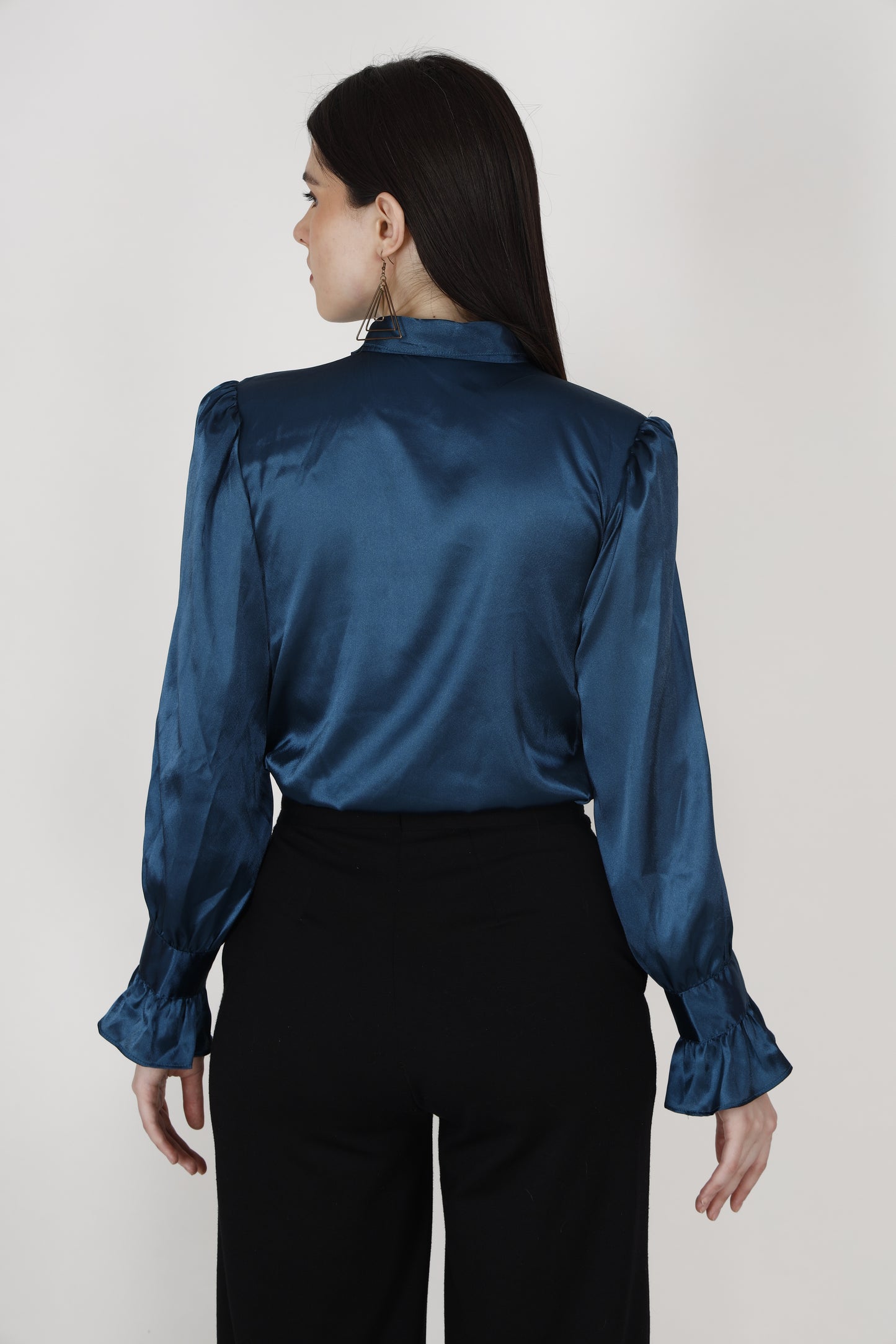 Blue Front Frill Top