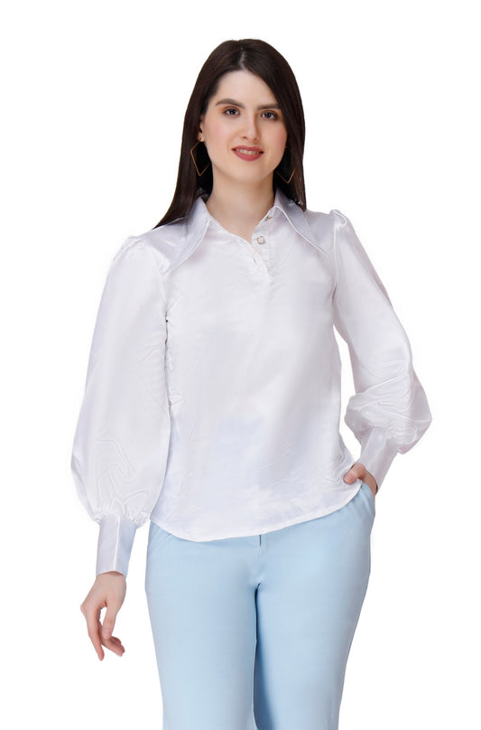 White designer collar shirt