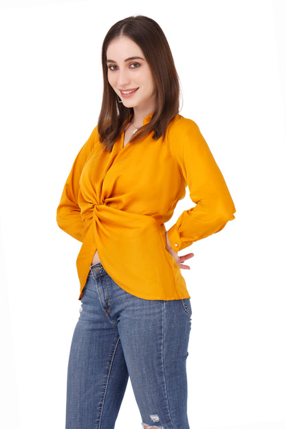 Yellow Knot Top