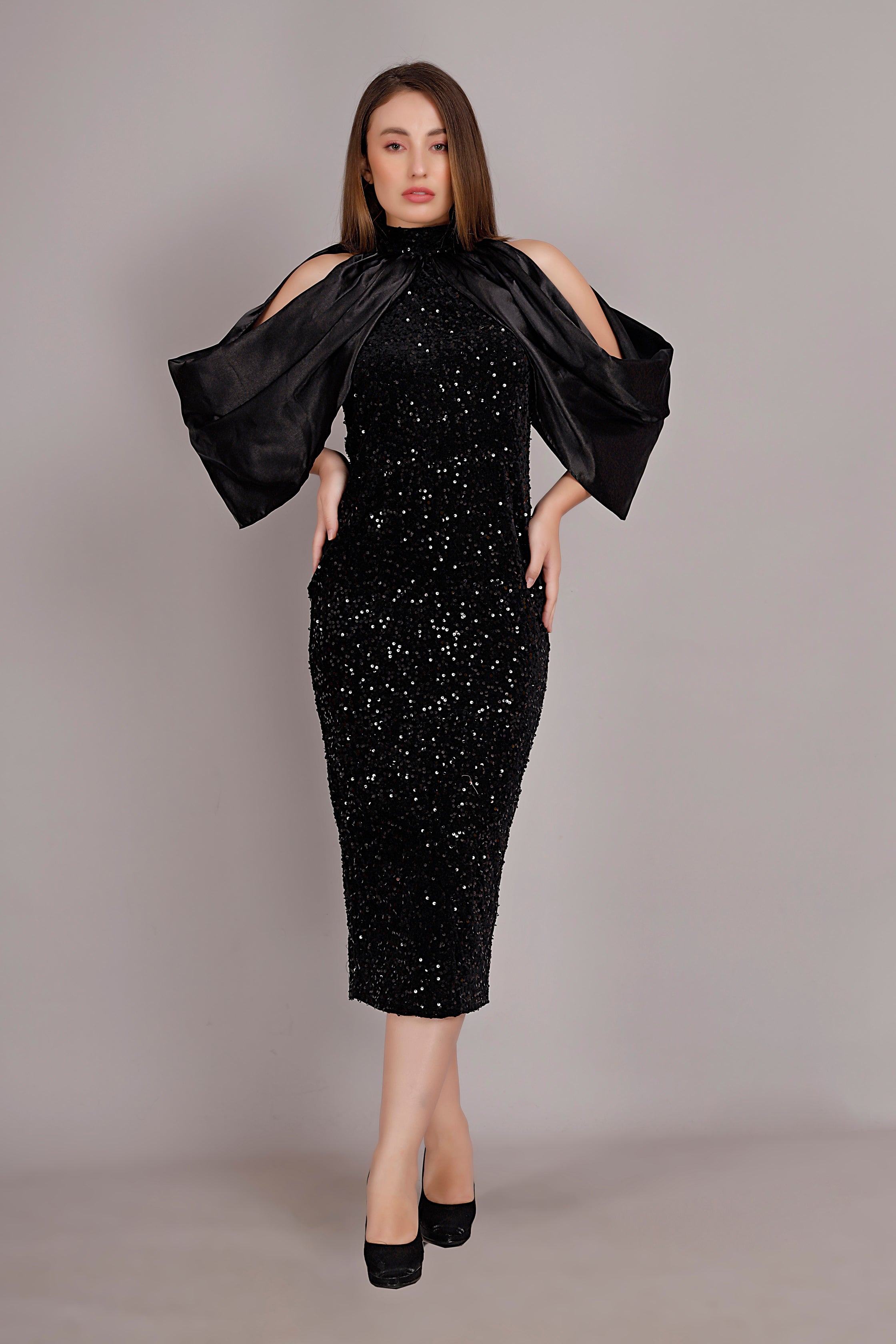 Midnight Black Sequin Dress – Misverse