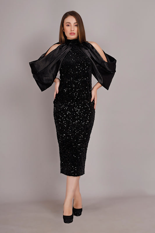 Midnight Black Sequin Dress
