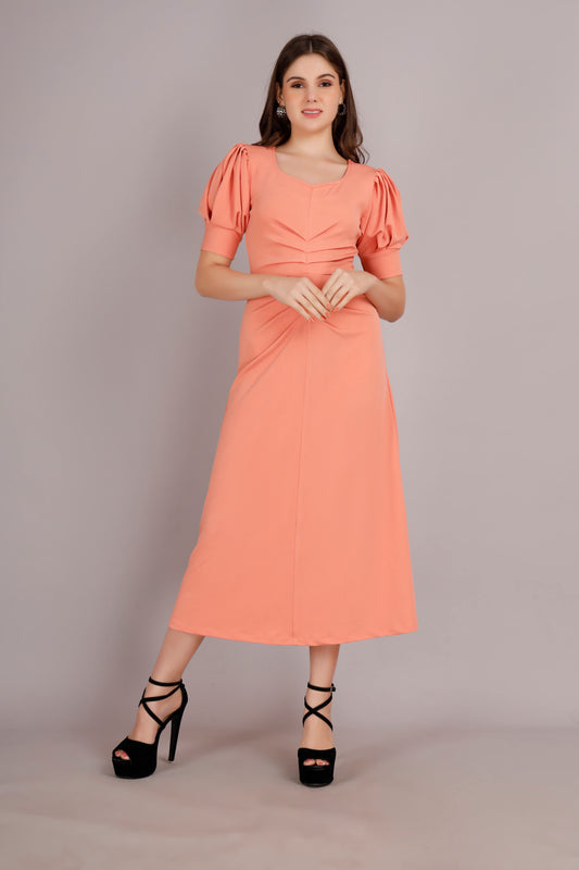 Pink knee length dress