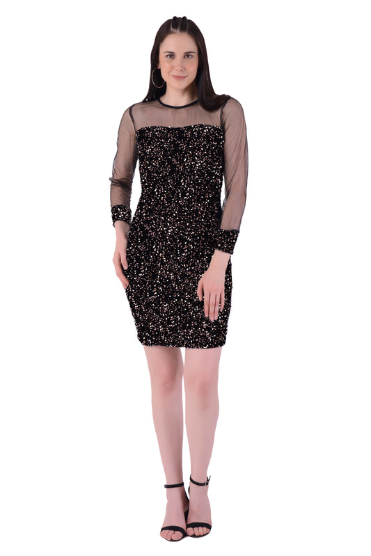 Sequin Net Dress