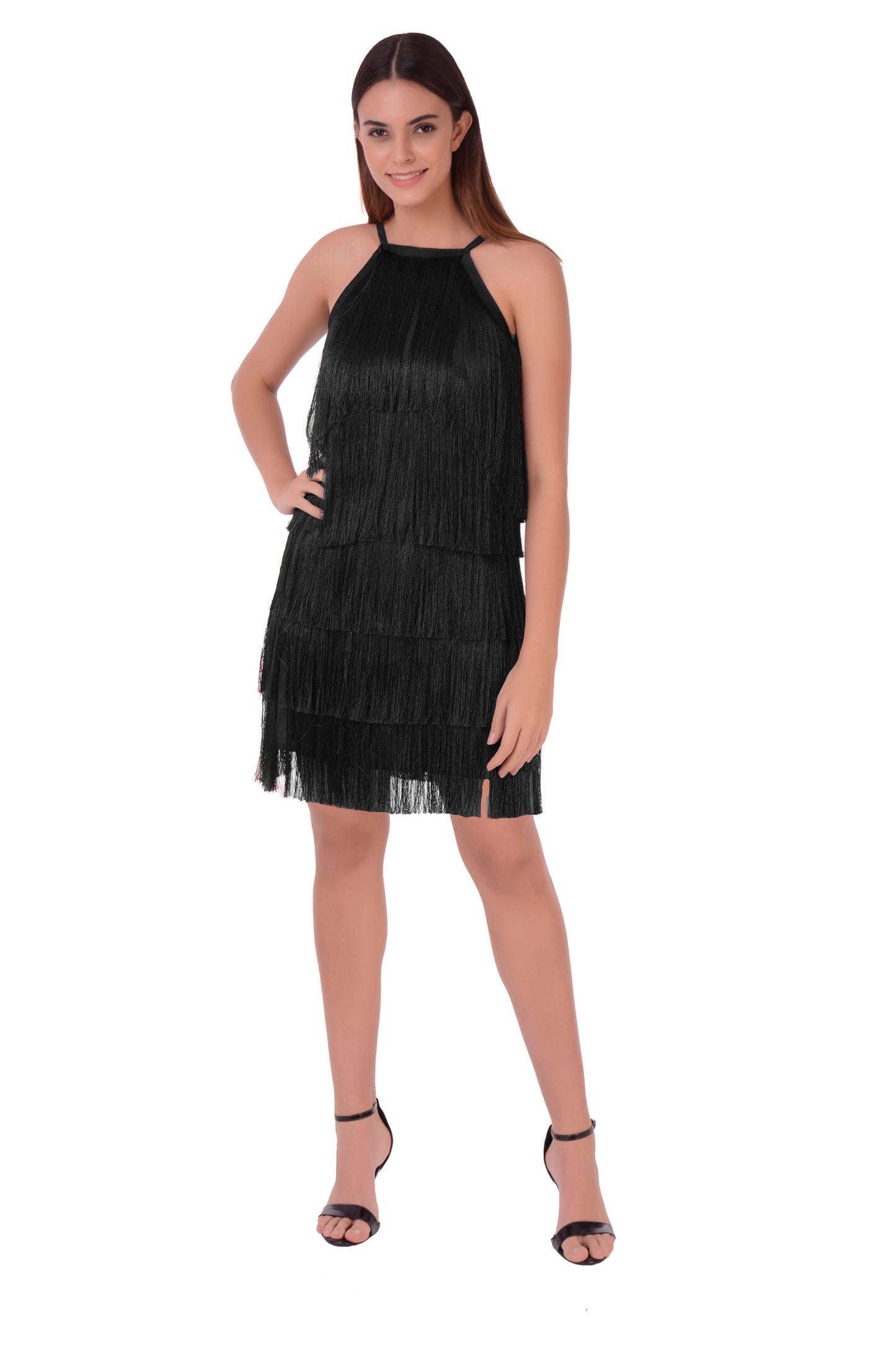 Halter Neck fringe dress