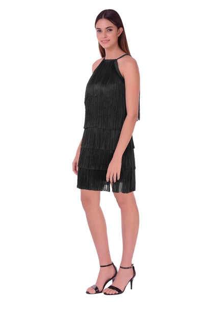 Halter Neck fringe dress