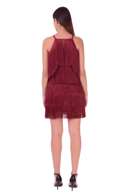 Halter Neck fringe dress