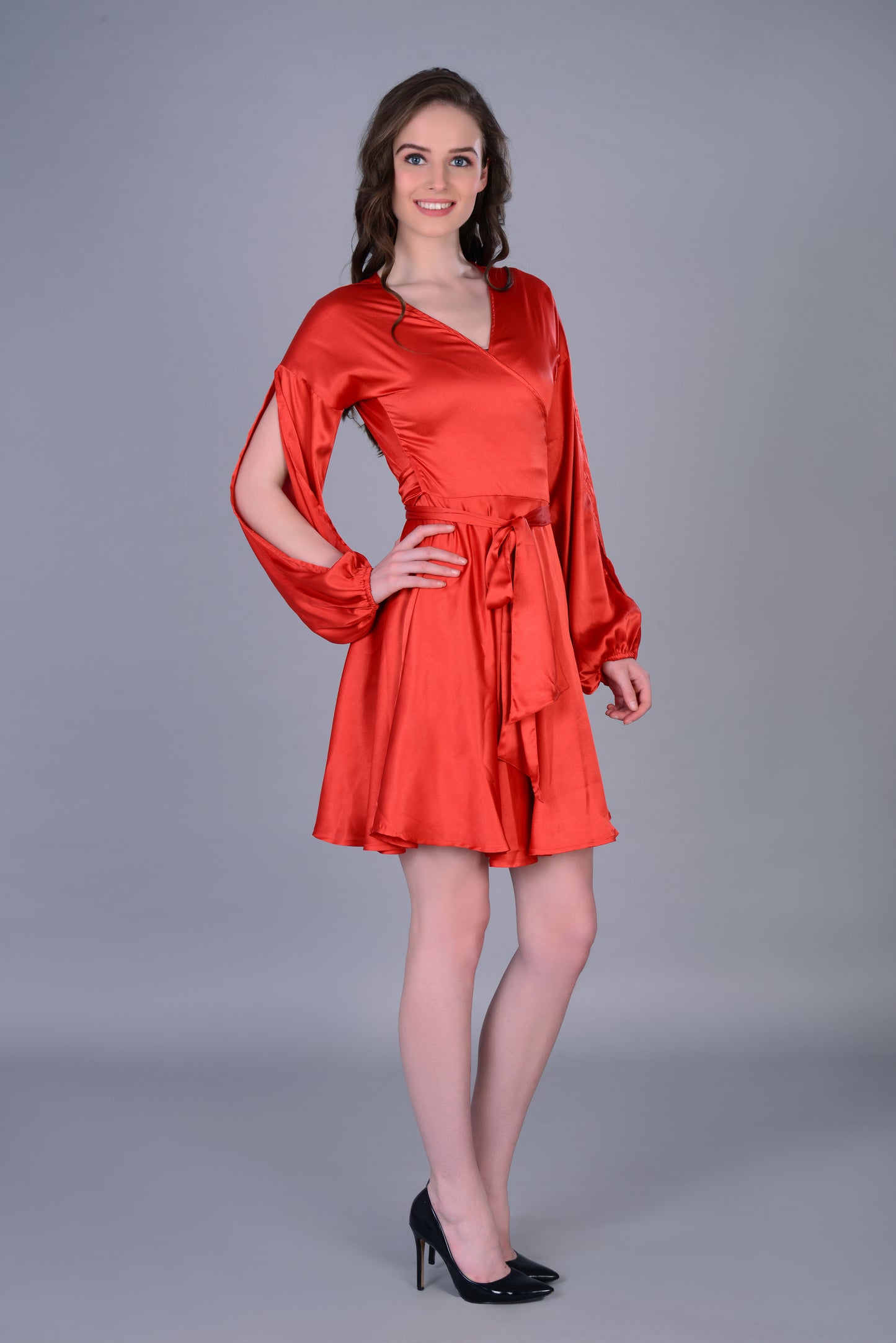 Satin Wrap dress