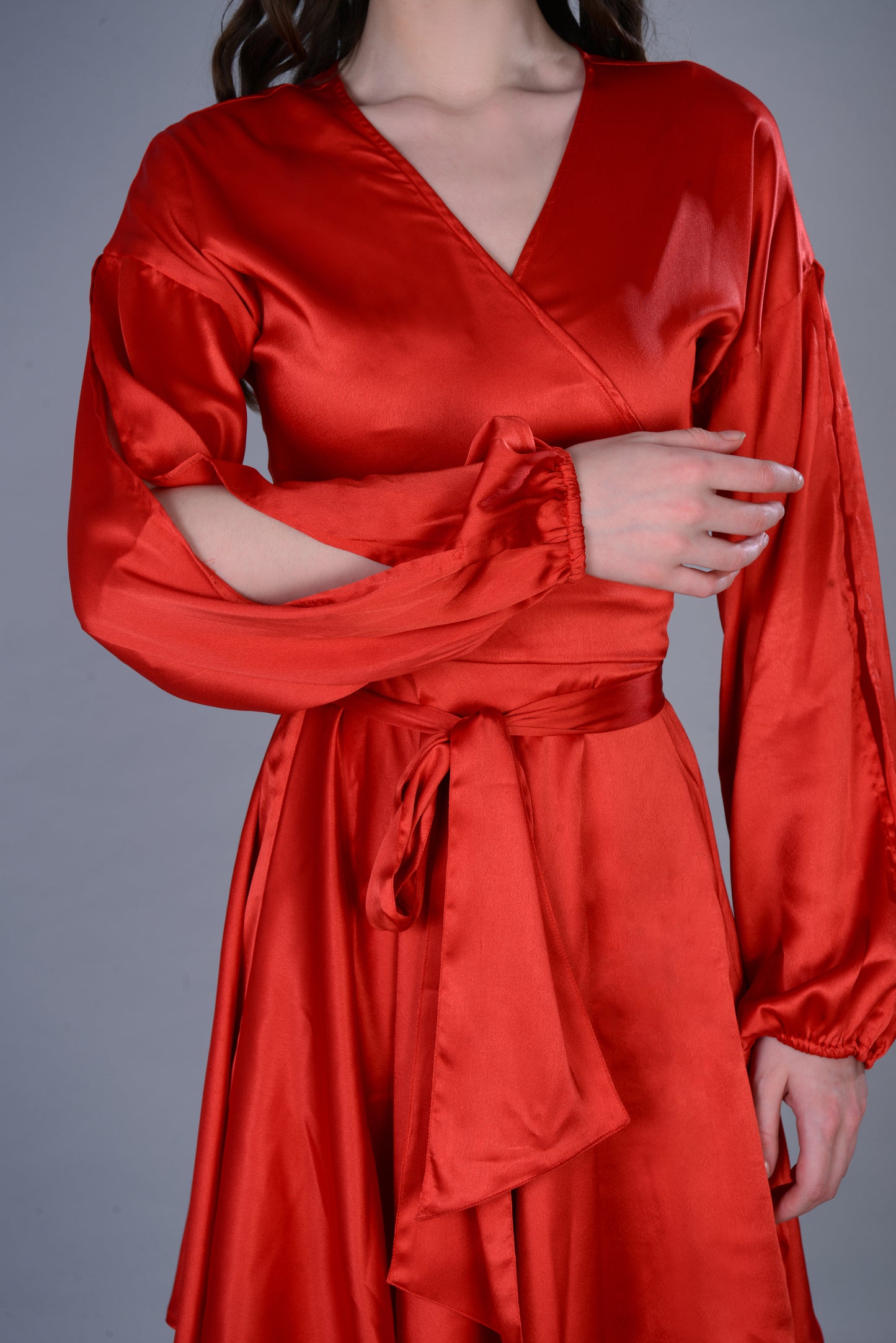 Satin Wrap dress