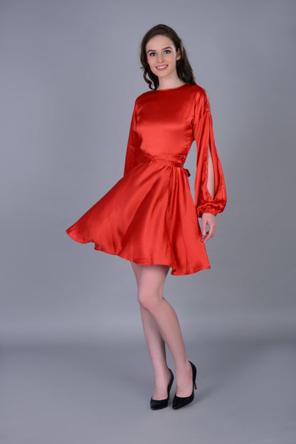 Satin Wrap dress