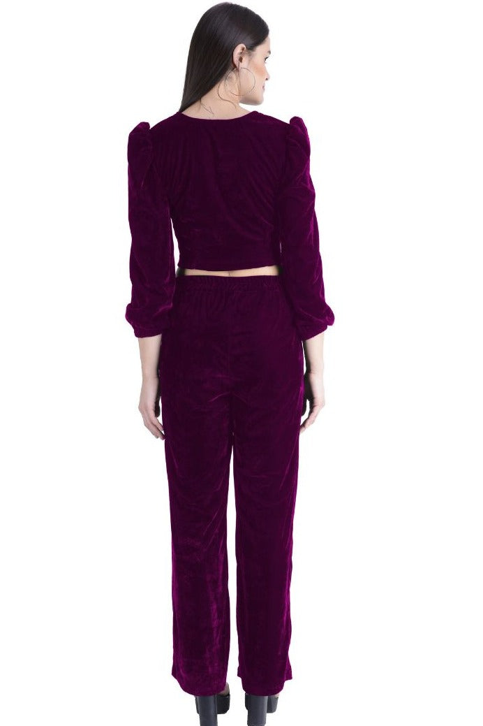 Velvet top and pant co-ord