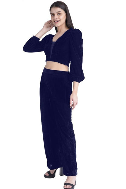 Velvet top and pant co-ord