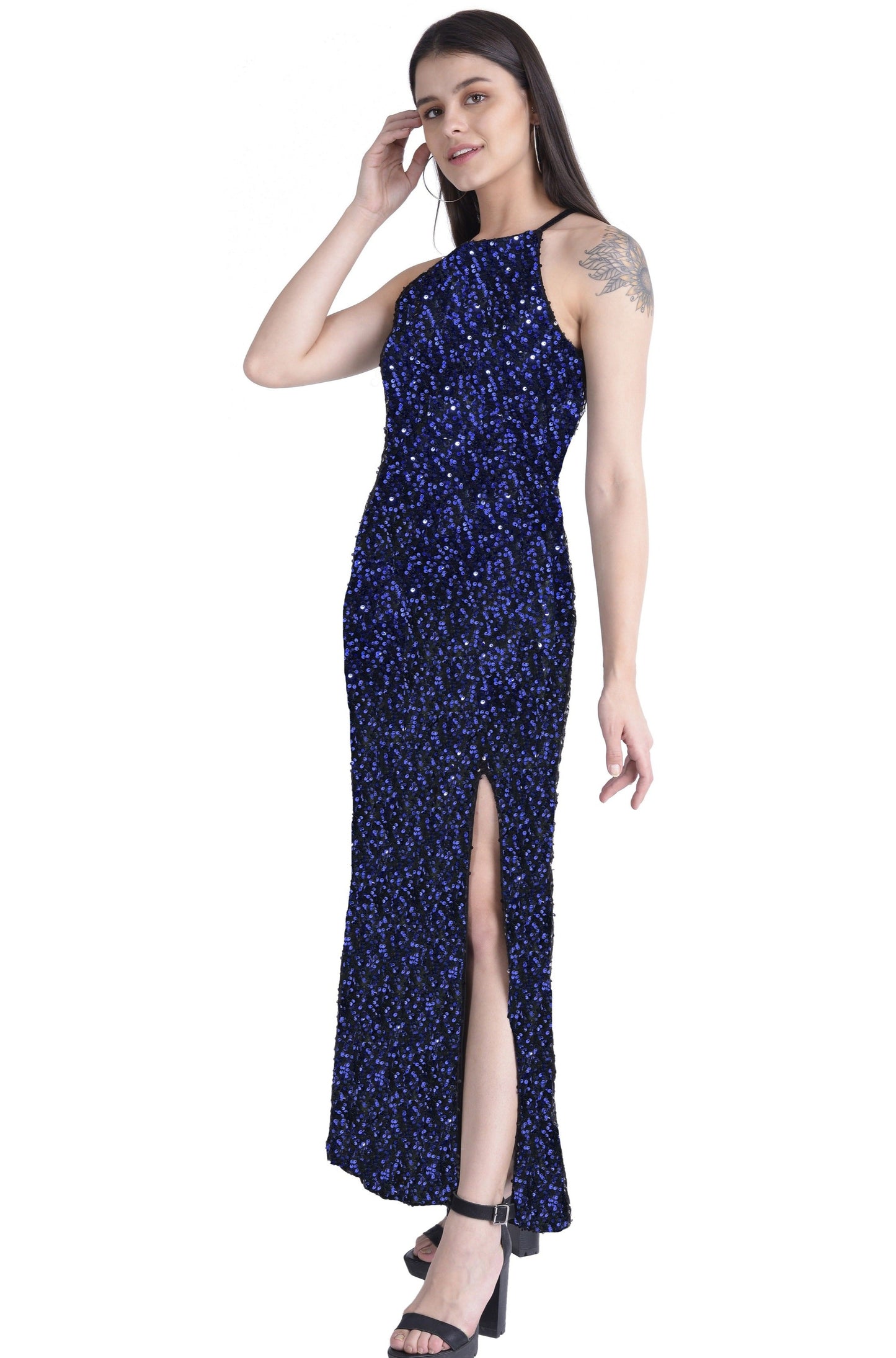 Sequin Halter neck gown