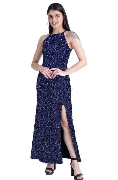 Sequin Halter neck gown