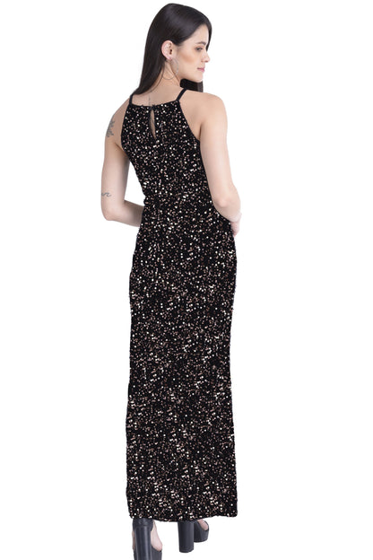 Sequin Halter neck gown