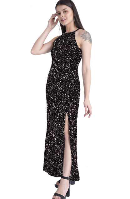 Sequin Halter neck gown