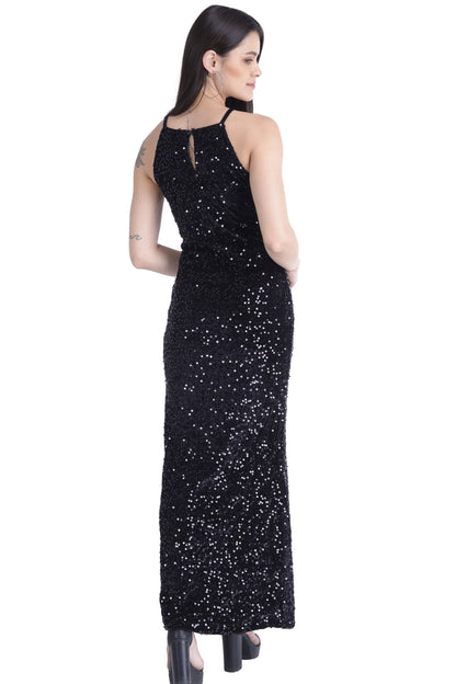 Sequin Halter neck gown